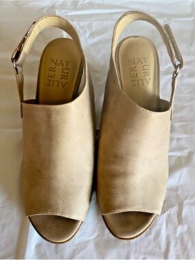 Naturalizer Taupe Open-Toe Slingback Mules